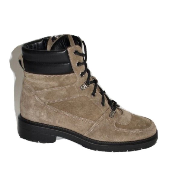 New! Aquatalia Lene Leather Lace-Up Hiking Boots Tan Brown Size